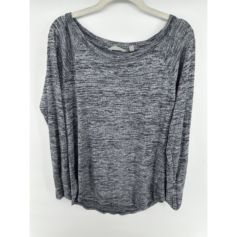 Athleta Shirt Womens M Heather Gray Stretch Raglan Long Sleeve Thumb Hole